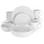Elama EL-MAISY Maisy 18 Piece Round Porcelain Dinnerware Set In White