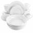 Elama EL-CAREY Carey 18 Piece Round Porcelain Dinnerware Set In White