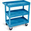 Luxor EC111HD-BU Hd High Capacity 3 Tub Shelves Cart In Blue