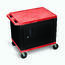 Luxor WT26RC2E-B Tuffy Red 2 Shelf Av Cart W Black Legs, Cabinet  Elec