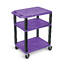 Luxor WT34PE-B Tuffy Purple 3 Shelf Av Cart W Black Legs  Electric