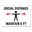 Accuform MGNG901VPESP Sign,social Distance 10x7