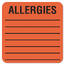 Tabbies TAB 40560 Square Allergies Labels - 2 Width X 2 Length - Perma