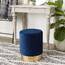 Accent 10019046 Vanity Stool With Gold Base - Navy Blue