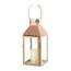 Accent 10018509 Rose Gold Stainless Steel Candle Lantern - 15.25 Inche
