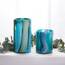 Accent 10019134 Blue Swirls Cylinder Glass Vase - 6.5 Inches