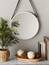 Accent 4506066 Round Hanging Wall Mirror With Faux Leather Strap - Whi