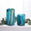 Accent 10019135 Blue Swirls Cylinder Glass Vase - 10 Inches