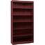 Lorell LLR 60074 Panel End Hardwood Veneer Bookcase - 36 X 12 X 72 - 6