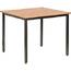 Lorell LLR 42684 Teak Outdoor Table - Teak Square Top - Black Four Leg