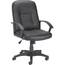Lorell LLR 84869 Leather Managerial Mid-back Chair - Black Frame - 5-s