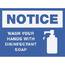 Lorell LLR 00252 Notice Wash Hands With Disinfect Soap Sign - 1 Each -