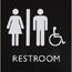 Lorell LLR 02655 Restroom Sign - 1 Each - 8 Width X 8 Height - Square 