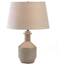 Nikki 5001006 Gray Porcelain Table Lamp With Linen Shade