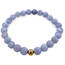 Alkeme B110 Gemstone  Gold Stretch Bracelet - Blue Lace
