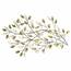Homeroots.co 321341 Gold And Beige Metal Blowing Leaves Wall Decor