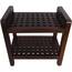 Homeroots.co 376665 Teak Lattice Pattern Shower Stool With Shelf And H