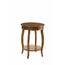 Homeroots.co 286303 Round Walnut Wood End Table With Storage And Shelf