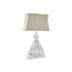 Homeroots.co 380550 Boho Triangle Distressed White Table Lamp
