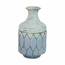 Homeroots.co 373220 Bohemian Blue Distressed Metal Table Vase