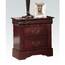 Homeroots.co 320545 Cherry Finished Wooden Nightstand W 2 Drawers