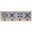 Homeroots.co 373323 Blue And White Tile Wall Hanging With Metal Hooks