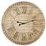 Homeroots.co 376593 32 Round Natural Wood Face Roman Numeral Wall Cloc