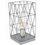 All LT1073-WHT Simple Designs Gray Geometric Square Metal Table Lamp