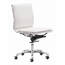 Zuo 215219 Lider Plus Armless Office Chair White