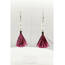 Wild E00514 Christmas- Metallic Pink Tinsel Tassel Earrings