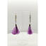 Wild E00489 Christmas- Metallic Lavender Tinsel Tassel Earrings