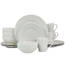 Elama EL-JASMINE Jasmine 16 Piece Porcelain Dinnerware Set In White