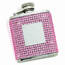 Creative 21011 Flask With Pink Crystals  Engraving Plate, 2.5