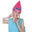 Goods HW-1079A Princess Troll Pink Wig With Green And Blue Felt Flower
