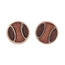 Dobbi MYE1390 Wood Inset Baseball Post Back Earrings (pack Of 1)