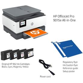 HP Officejet Pro 9015e Inkjet Multifunction Printer - Color - Copier/Fax/Printer/Scanner - 32 ppm Mono/32 ppm Color Print - 4800 x 1200 dpi Print - Automatic Duplex Print - Upto 25000 Pages Monthly - 250 sheets Input - Color Flatbed Scanner - 1200 dpi Optical Scan - Color Fax - Ethernet - Wireless LAN - HP Smart App, Apple AirPrint, Wi-Fi Direct, Mopria - USB - 1 Each - For Plain Paper Print