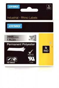 Dymo 1805434 Rhino 1in Metallic Perm Poly-24mm