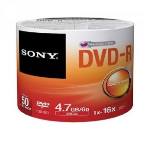 Sony 50DMR47SB 50pk Dvd R Bulk Col Shrink Wrap