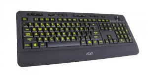 Azio KB506 Keyboard  Vision Backlit Usb With Large Print Keys And 5 Ba