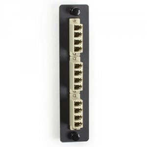 Black JPM455B-R2 Fiber Adapter Panel, Lc Bronze, 6, Duple