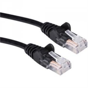 Qvs CC5-01BK 3pk 1ft Cat5e Blk Ethernet