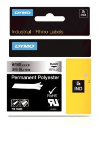 Dymo 18485 Rhino 38in X 18ft Metallized Permanent Labels, Works In All