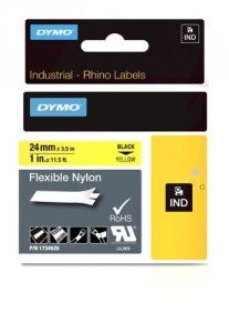 Dymo 1734525 Rhino 1 Yellow Flex Nylon Label- 25mm