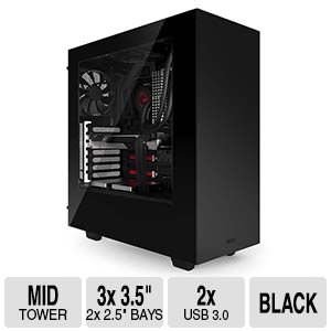 Nzxt CA-S340W-B1 Case Ca-s340w-b1 S340 Atx Mid Tower No Power Supply 0