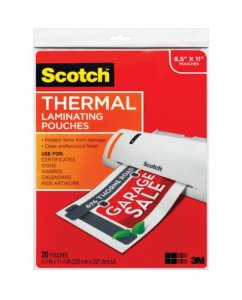 3m TP3854-20 Scotch Thermal Laminating Pouches - Sheet Size Supported: