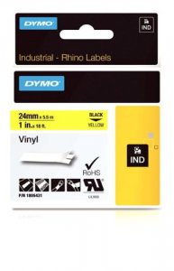 Dymo 1805431 Rhino 1in Yellow Vinyl-24mm