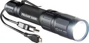 Pelican 2380R Led Flashlight With       Micro Usb Charging Black