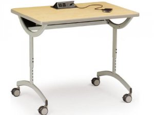 Bretford EDUCDP2436C-ALMP Explore T Leg Laptop Table With Fluid Up Pow