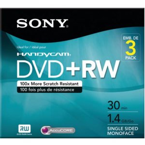 Sony 3DPW30R2HC 3 Pack 8cm Dvdrw W Hangtab Qty 4