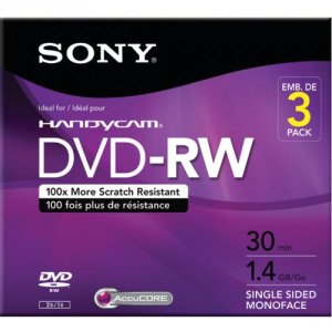 Sony 3DMW30R2HC 3 Pack 8cm Dvd Rw W Hangtab Qty 4